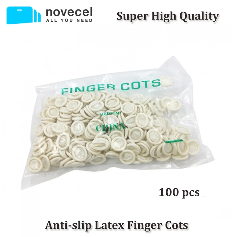 

Novecel 100pcs Anti-slip Latex Finger Cots Rubber Protector High Quality