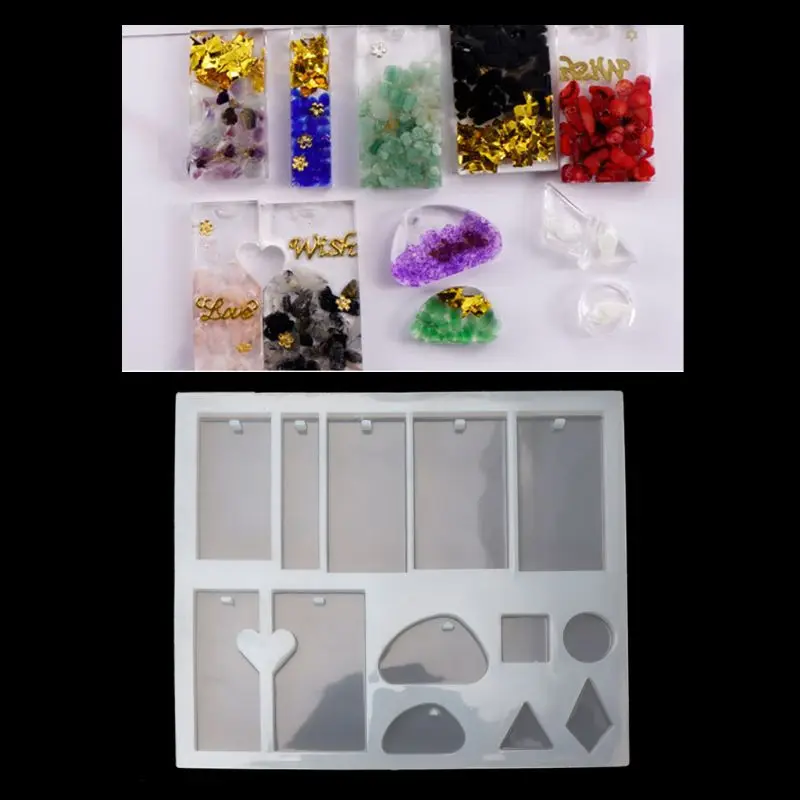 4Pcs Silicone Resin Mold Jewelry Pendant Mold Kit Necklace Bracelet Jewelry Tool