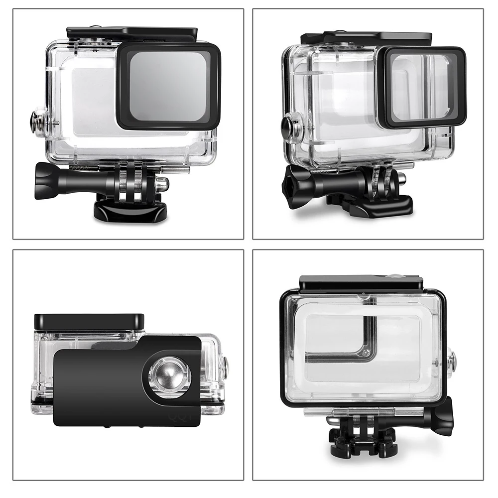 QQT для Gopro Hero 5 Аксессуары водонепроницаемый протектор Водонепроницаемый Чехол 45 м защитный чехол для Go pro Hero 5 Спортивная камера