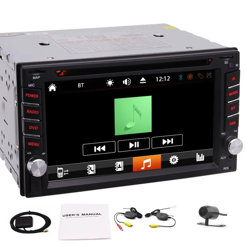 

For Universal Car Double Din in Dash GPS Navigation with Touch Screen 2DIN Car DVD MP3 Player Bluetooth USB FM Free Back-up Cam