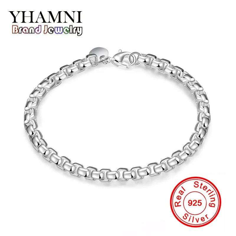 

YHAMNI Luxury Wedding Bracelet Jewelry 925 Sterling Silver Bangles Bracelets for Women SH157