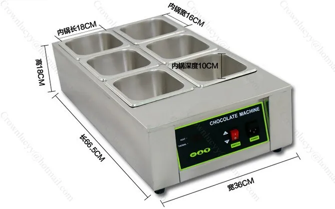 6 Lattice chocolate melter machine;Chocolate melter tank Chocolate Warmer Machine Chocolate Melt Pot Tempering Machine