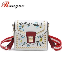 Модная женская кожаная сумка-мессенджер, Сумка с цветочным узором, женские маленькие сумки через плечо, женские дизайнерские сумки через плечо известных брендов для девушек