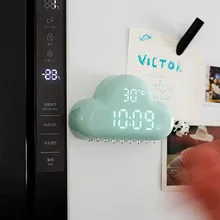 Charged Multi-function LED Glowing Change Digital Alarm Clock Like Cloud 3 Colors LED Table Glowing Thermometer Desktop Clocks