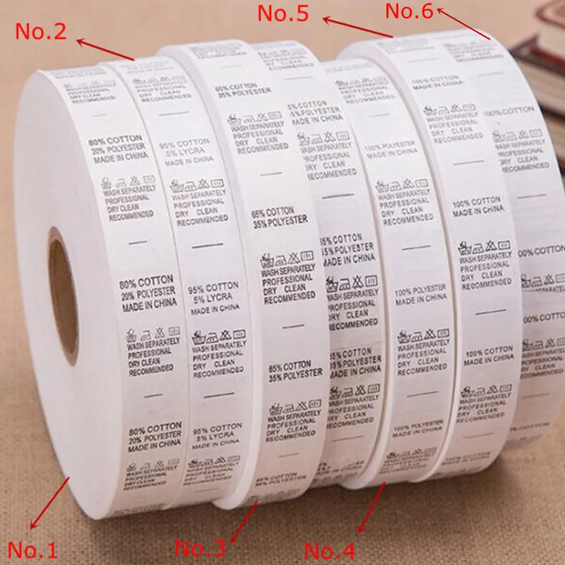 

Stock sale White print care label synthetic fibre washing labels 1 lot , 1000 pcs only for 1 design -- Remark the order label