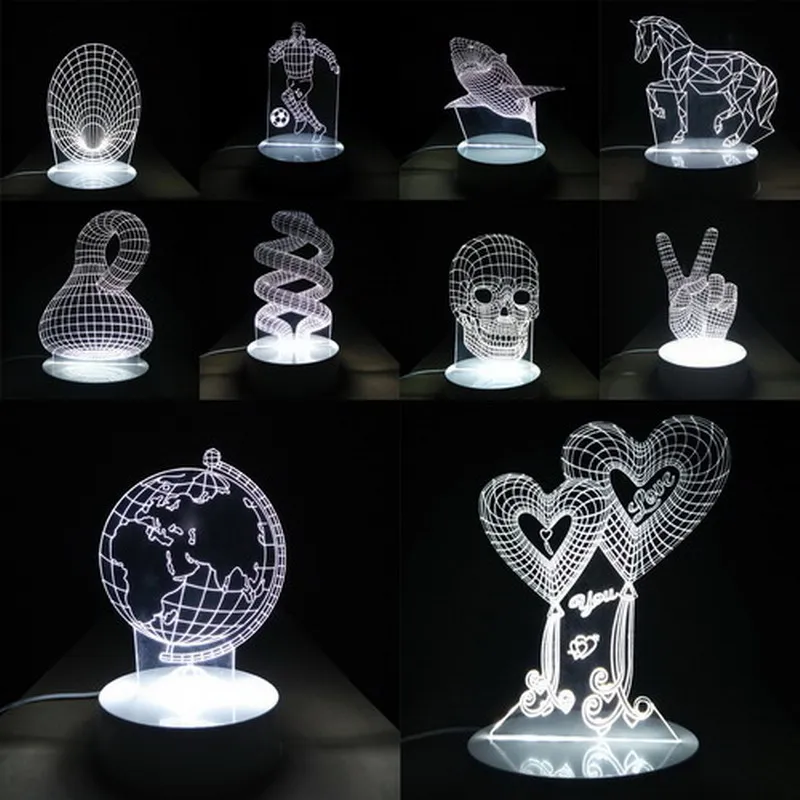 

1PC 3D LED Lamp Light USB Skull Night Light for Home Table Desk Lamp Wedding Decor Innovative Christmas Gift