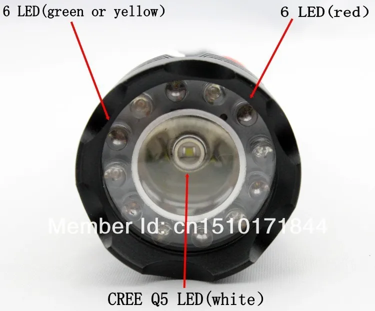 YUPARD Q5 светодиодный световой сигнал красный, белый зеленый желтый фонарик светодиодный фонарик яркий сигнальная лампа для 1x18650 или 3 х ААА
