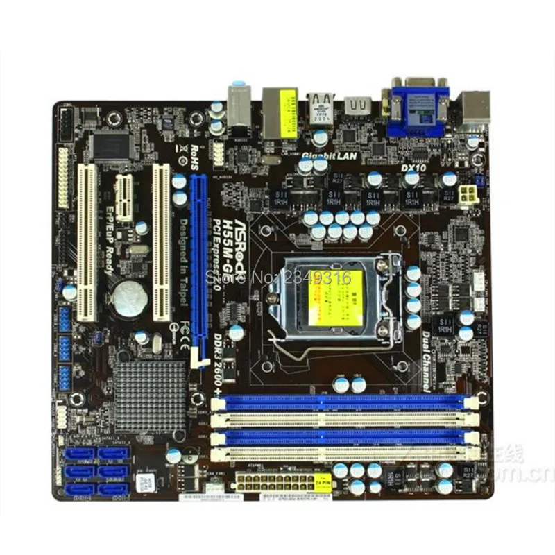 Для ASRock H55M-GE оригинальная материнская плата H55 LGA1156 SATA2 USB2.0