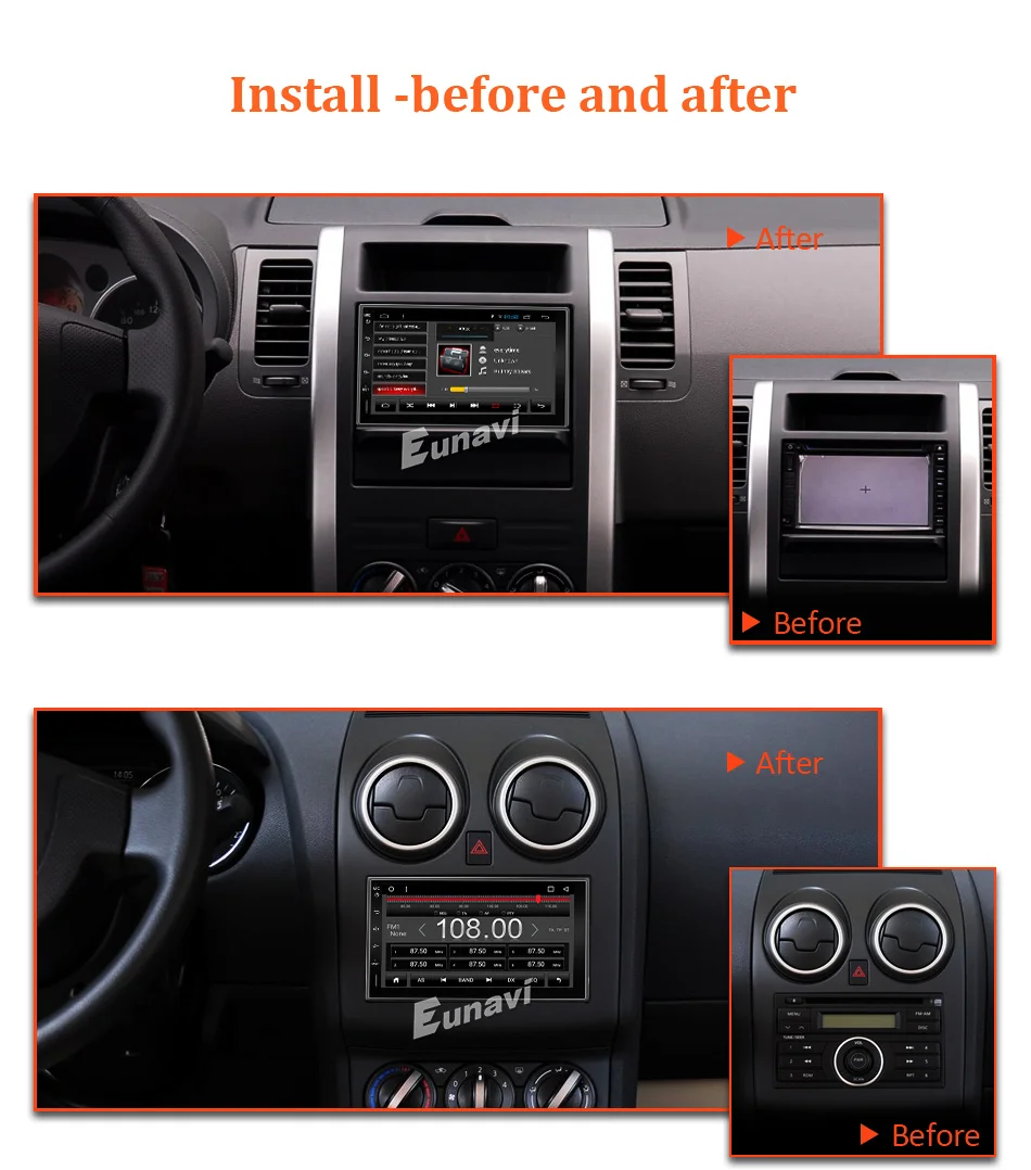 Clearance Eunavi 2 Din 7 inch Pure Android 8.1 tda7851 Universal Car Radio PC GPS Navi Stereo 2din Multimedia Capacitive touch screen usb 19