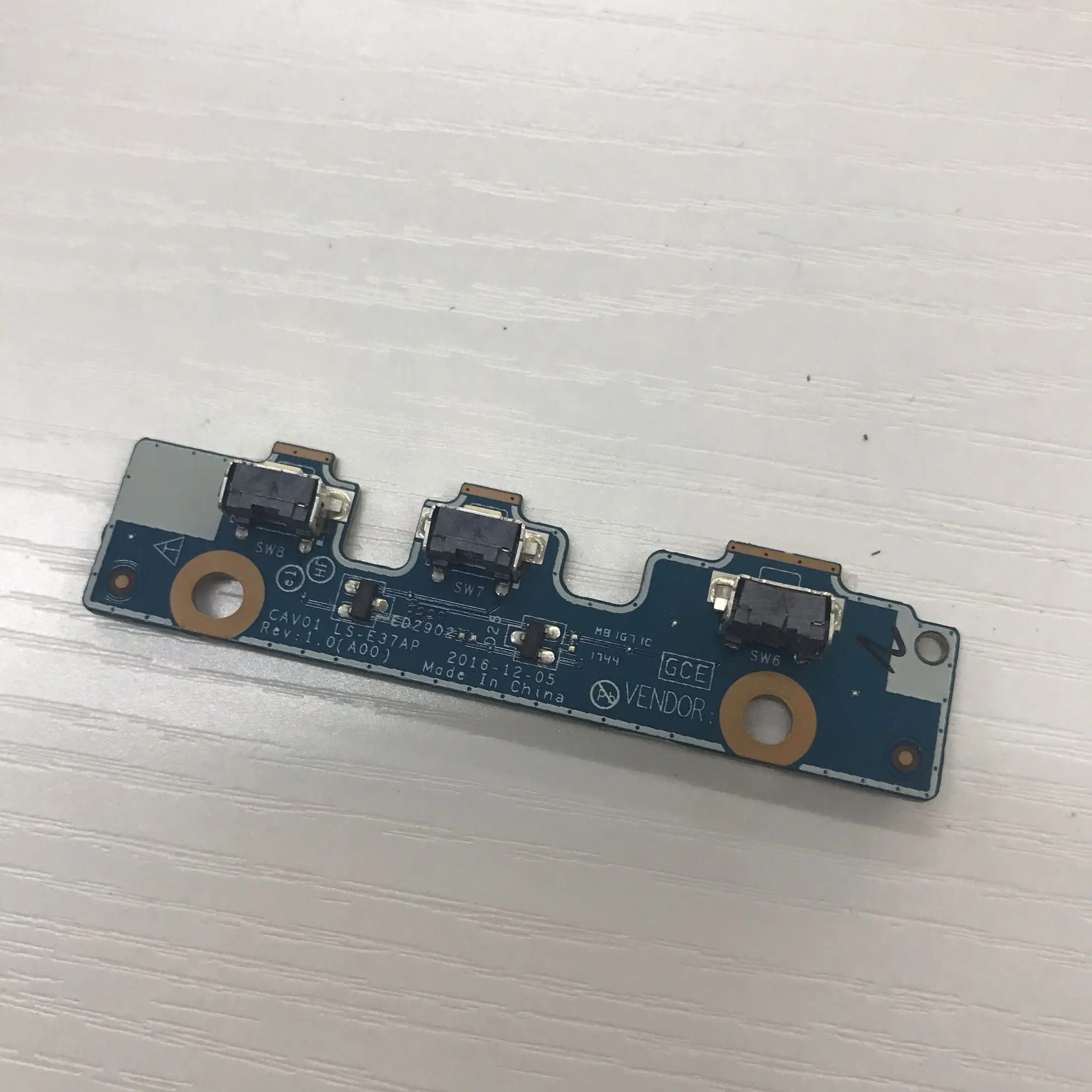 For Dell  Chromebook 11 3189 Power Button / Volume Buttons Circuit Board - FGJY4  0FGJY4 LS-E37AP