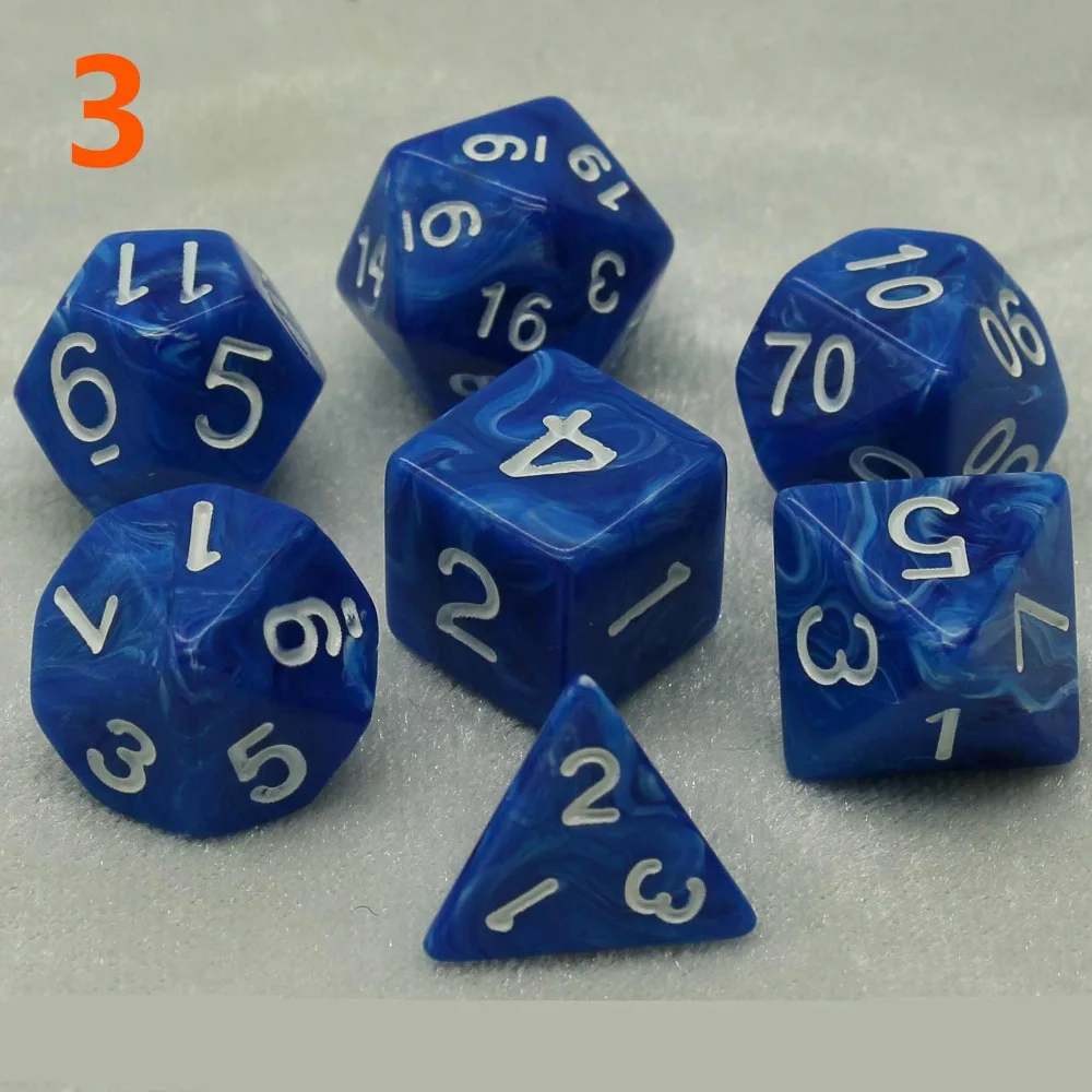 7 шт./компл. игральная кость d& d4 d6 d8 d10 d% d12 d20 многогранные TRPG игры Набор Игральный костей для Настольная игра