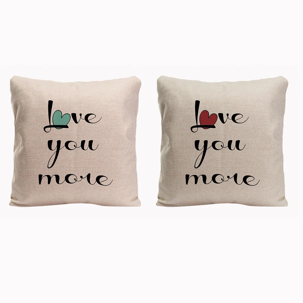 

Love You More Couple Pillowcases Valentine's Day Anniversary Gifts & Wedding Decoration For Couples & Lover