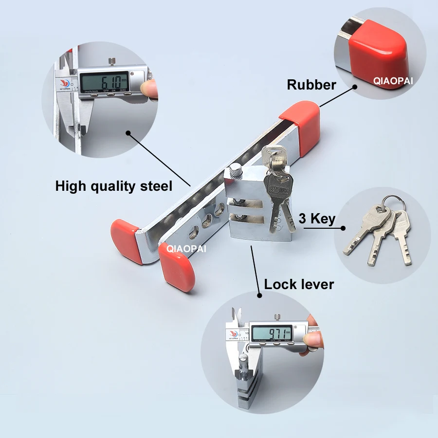 General Vehicle  Steering Wheel lock brake theftproof safety security locking mechanism stainless steel forging car clutch lock