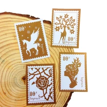 150 Pcs lot New Stamp sticker DIY Multifunction Gift Packaging gold color sealing label for cards