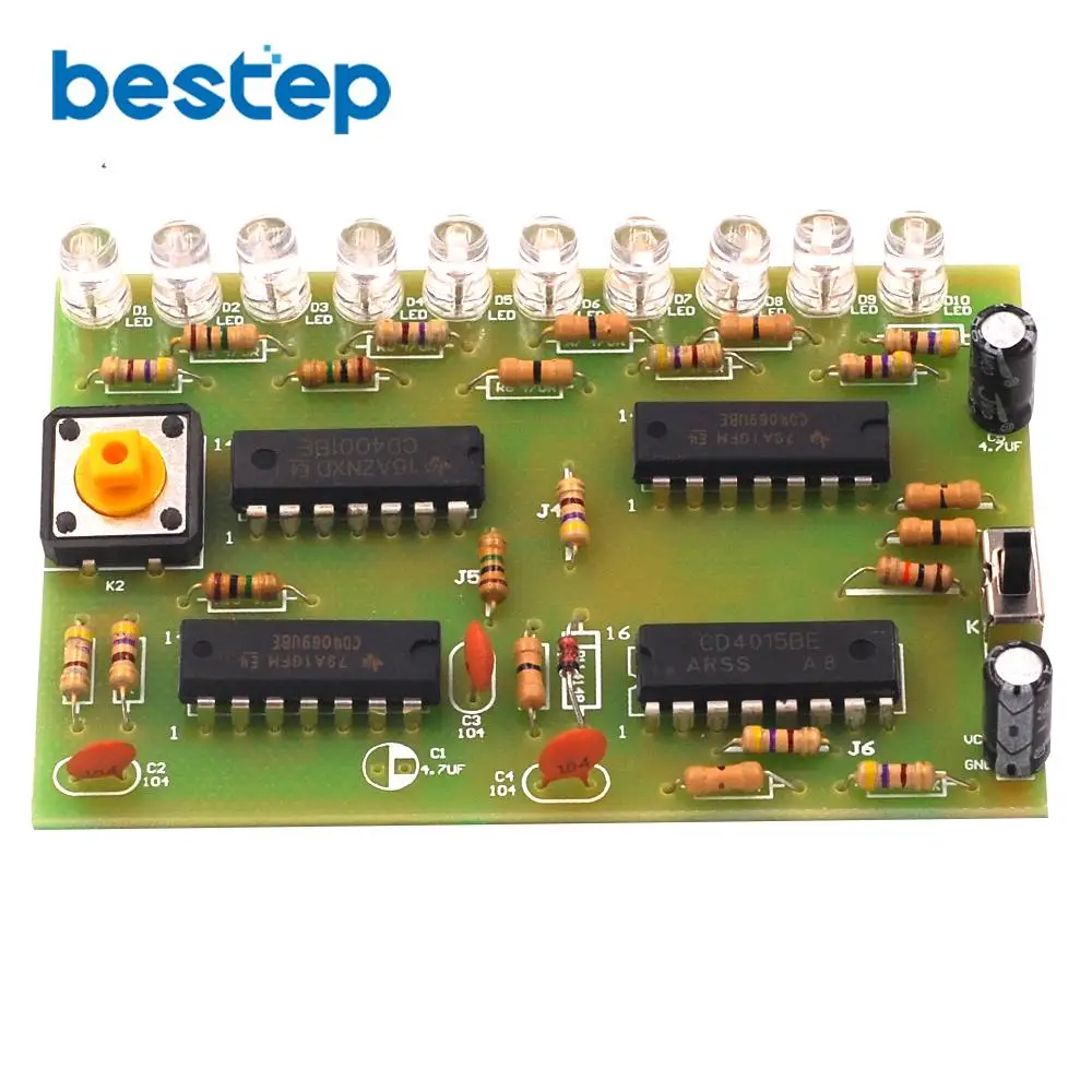 

Human Body Reaction Speed Test Board Full Set of Parts Kit Digital Circuit Electronic Production DIY