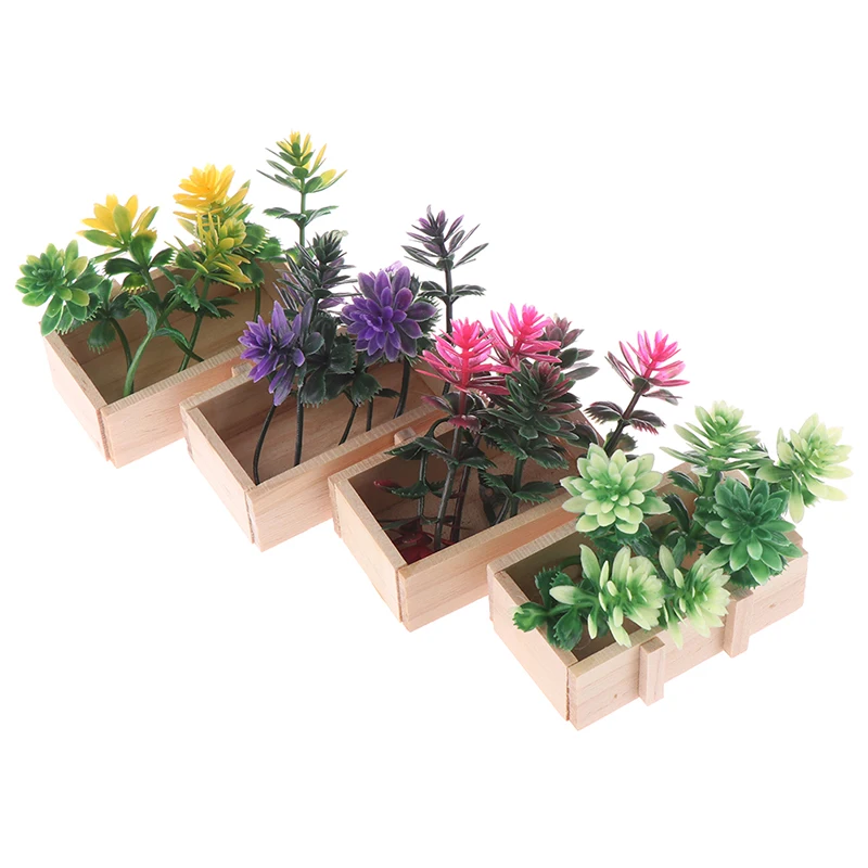 

New 1:6 Dollhouse Miniature Potted Plant Flowers Pot Doll House Decor Furniture Fairy Garden Ornament Craft