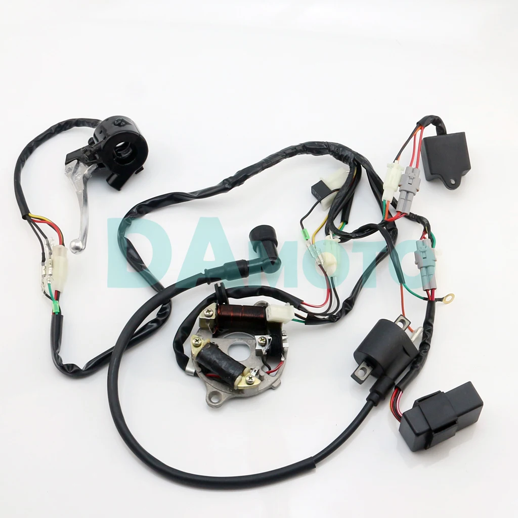 WIRING LOOM HARNESS CDI MAGNETO START SWITCH BRAKE LEVER COIL For