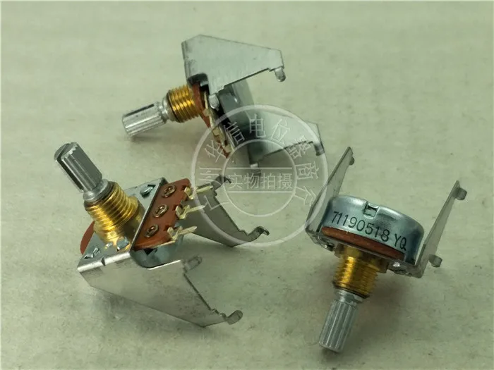 

Original new 100% import 161 Type horizontal single potentiometer B20K A250K A1M handle 15MM axis diameter 5MM (SWITCH)