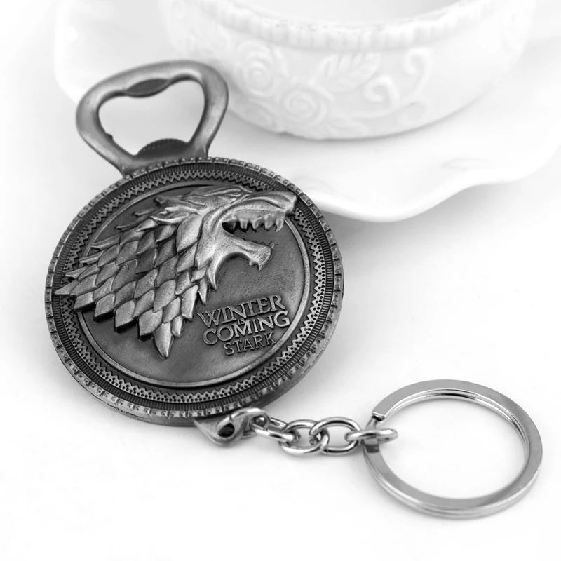 Брелок для бутылок Game of Thrones House Stark металлический брелок автомобильных ключей с