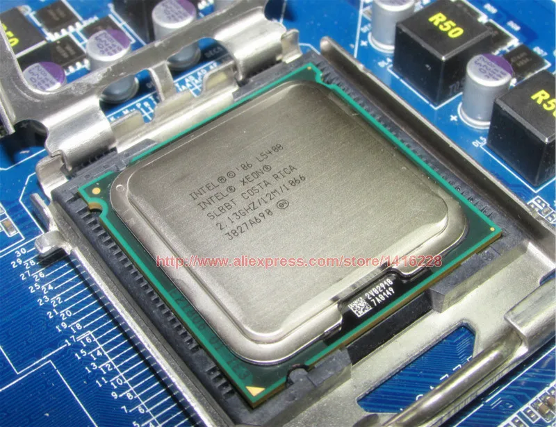 Процессор Intel Xeon L5408 CPU 2,13 GHz 12M 1066Mhz работает на материнской плате LGA 775