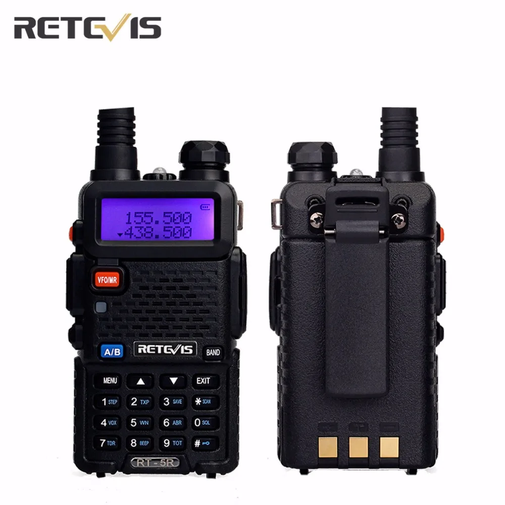 2Pcs Handheld Transceiver Retevis RT5R Walkie Talkie 5W Scan VHF/UHF Frequency Portable Two Way Radio Communicator Tool 