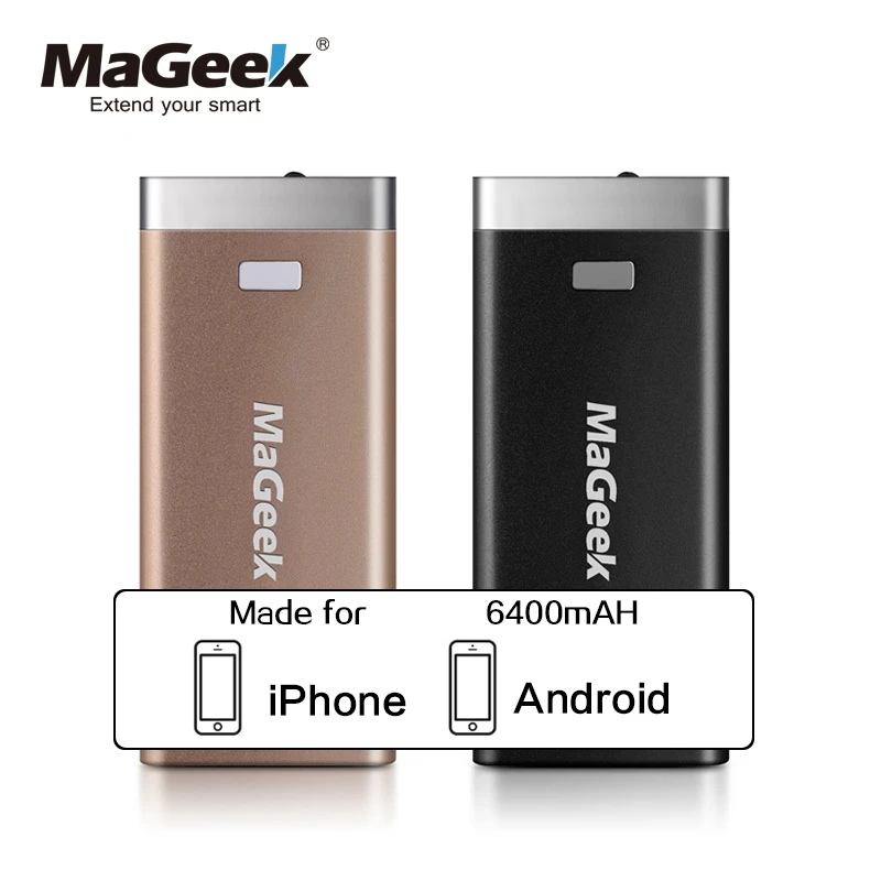MaGeek-batería externa de reserva de 6400mAh, portátil, para teléfonos móviles iPad, iPhone, Samsung, HTC y LG