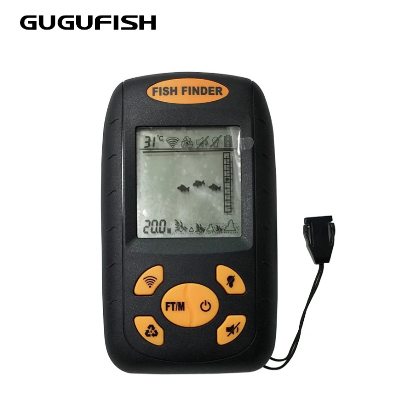 GUGUFISH Wire Sonar Fish Finder Sensor Echo fishing Sounder Alarm River