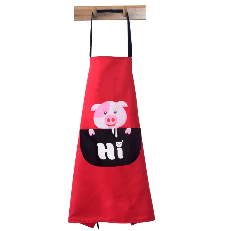 

Woman Apron Home Kitchen Chef Aprons Cartoon Cute Pig Cooking Waterproof Apron Sleeveless Kitchen Apron With Pockets