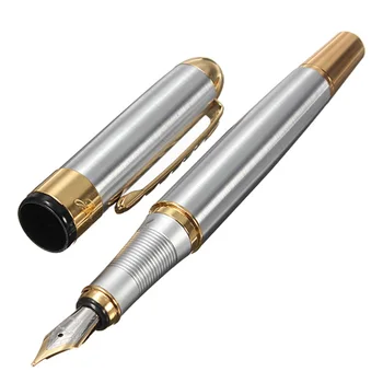 

New Jinhao 250 Frosted White Gold Fountain Pen M Nib Fountain Pen Gift Festival