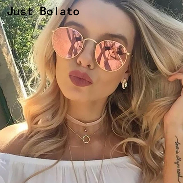 2018 las mujeres redondas Gafas de sol marca vintage espejo lente Sol gafas mujer ronda Gafas de sol gafas para mujeres de sol _ - AliExpress Mobile