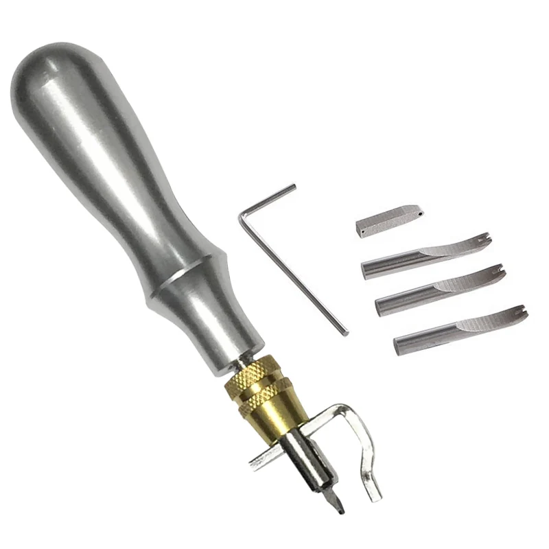 

6 In 1 Professional Stainless Steel Leather Craft Adjustable Leather Edge Beveler and Crease Edge Leather Tools