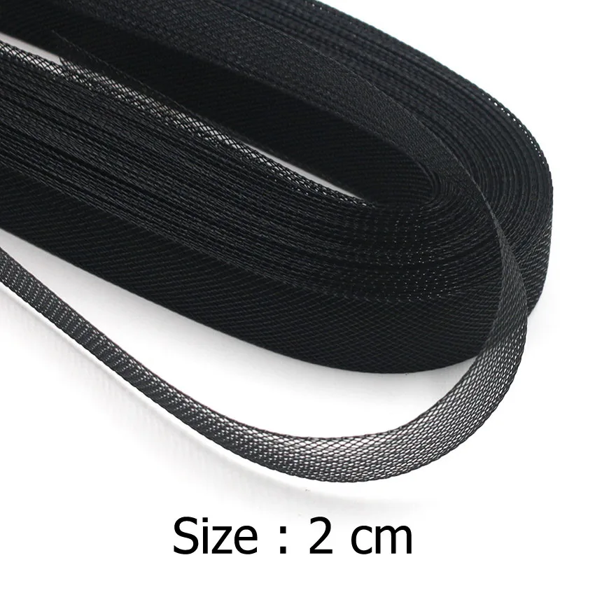 [IuBuFiGo] 0,"(2,0 см) Плоский жесткий Крин конский волос простая кринолиновая коса для изготовления шляп 100 Ярд/лот#2 цвета