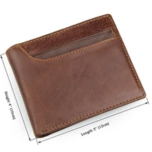 New Style RFID BLOCKING Men Wallet Vintage Genuine Cow Leather Bifold Purse Card Holder RFID Protection Wallets for Men