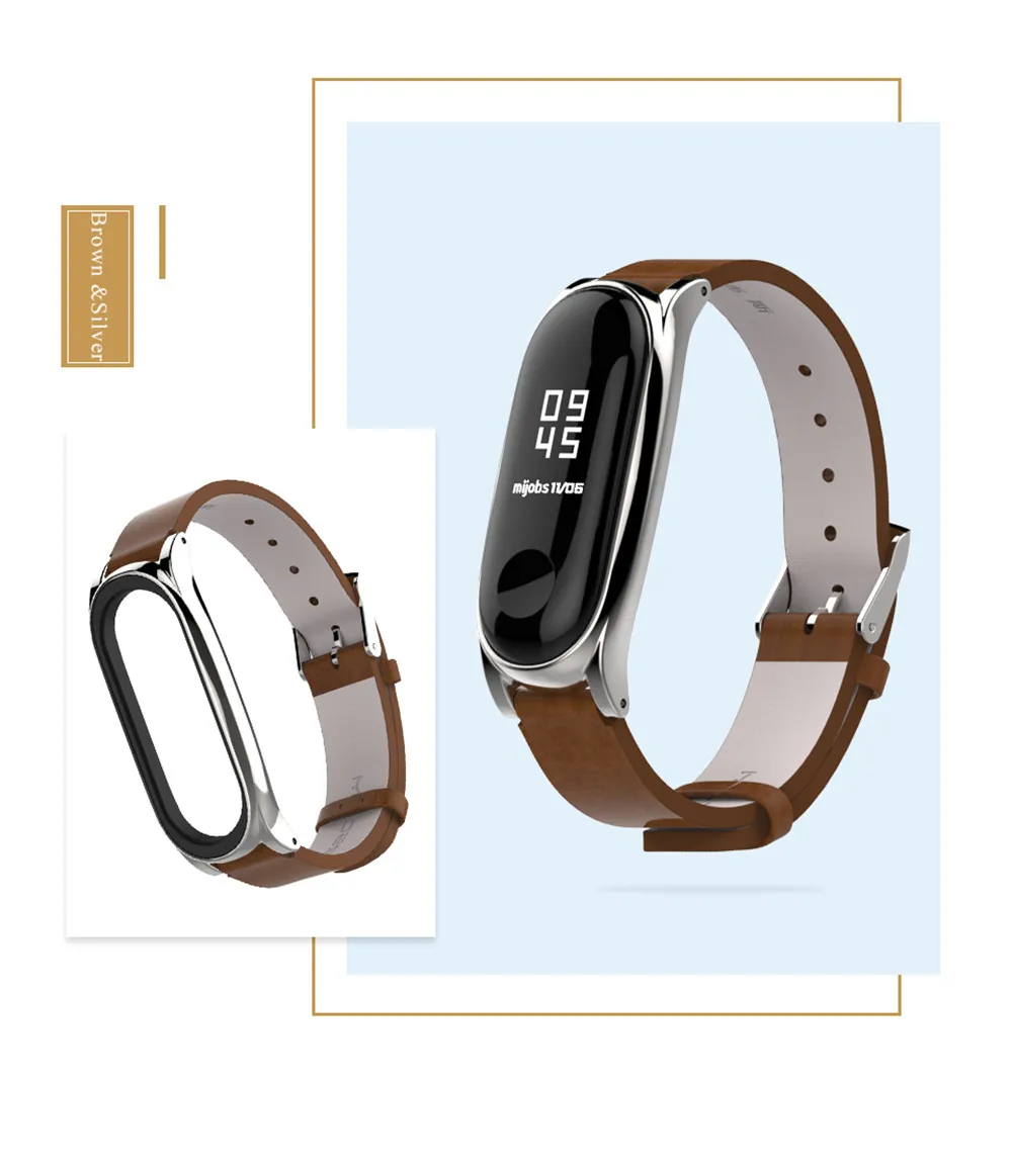 Mi jobs кожаный ремешок на запястье mi band 3 браслет для Xiaomi mi band 3 ремешок на запястье кожаный браслет для mi band 3 Смарт-часы