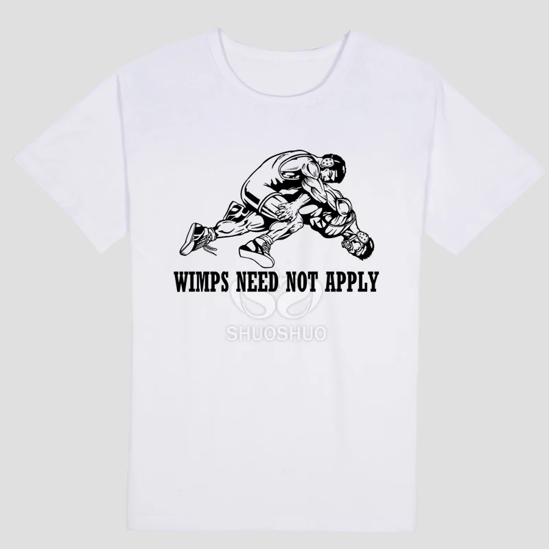 Wimps تحتاج ينطبق المصارعة للرجال و إمرأة قصير كم t-shirt