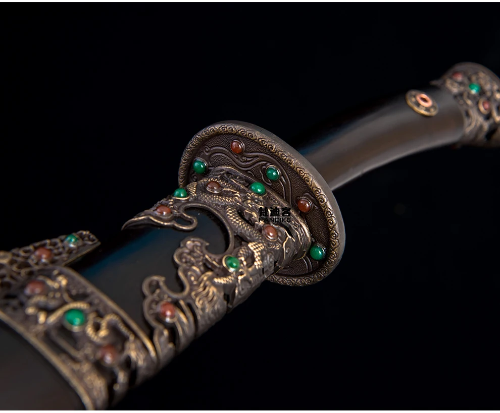 Сталь династии Цин острый меч ручной работы китайская Династия Цин Дао Дамасская сталь Меч палисандр украшения