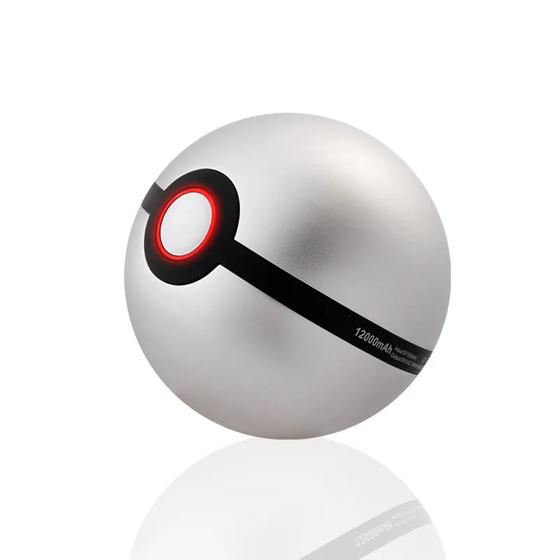 NS Mobile Phone Charger Alloy 5V/2.1A Output 12000mAh Pokeball Power Bank Charger Custom Christom Gift Pokemons Go Powerbank