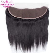 ALIBALLAD средства для ухода за волосами бразильские прямые волосы Кружева Фронтальная застежка предварительно вырезанные Реми человеческие волосы 13x4 уха до средней соотношение