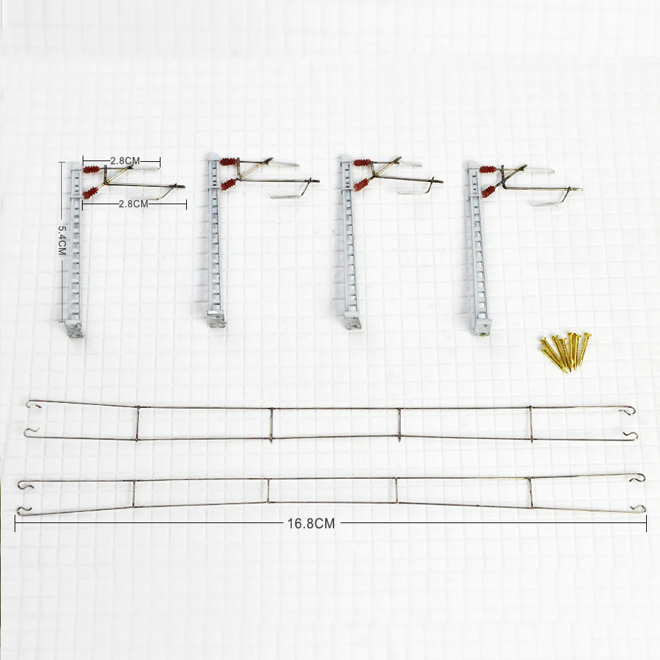 N Масштаб Модель поезда Catenary контактный сетевой сплав колонки, проволока и винты из нержавеющей стали