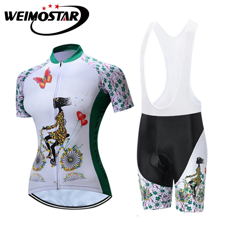 Weimostar Red/green Women's Summer Cycling Jersey Set Clothing Mtb Ropa