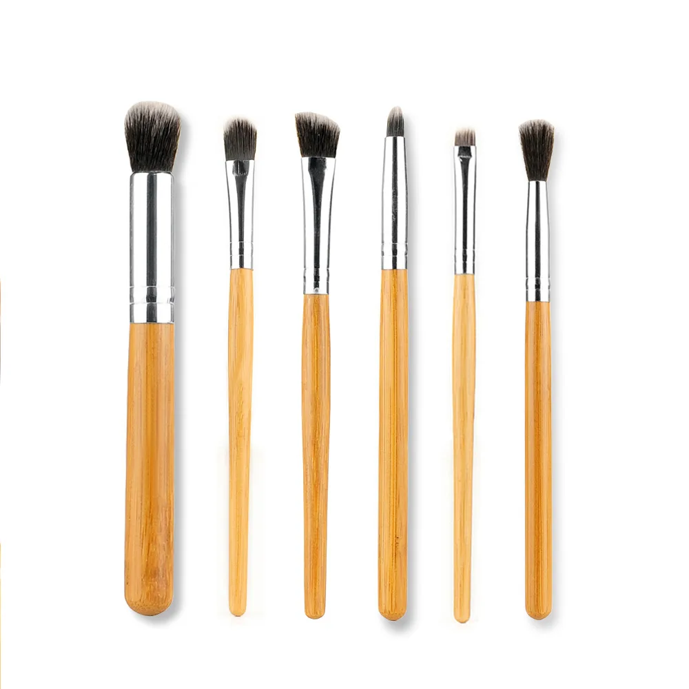 

6PCS Professional Bamboo Makeup Brushes Set Eye Shadow pincel maquiagem Foundation Blusher make up brushes maquillage