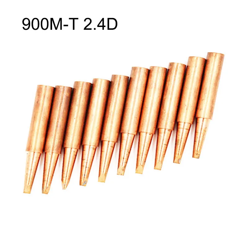 10pcs/lot 900M-T copper soldering iron tip Lead-free Solder tip 933.376.907.913.951,898D,852D+1pcs Soldering sleeve