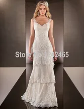 Boho Wedding Dress 2015 V-neck Vintage Rromantic Crystal Beaded Lace Bride Dress Ivory Vestido De Novia Praia AS182