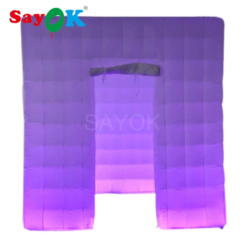 

2.5m Cube Inflatable Photo Booth Frame with One Door Fuchsia Color (No Blower, No Light)