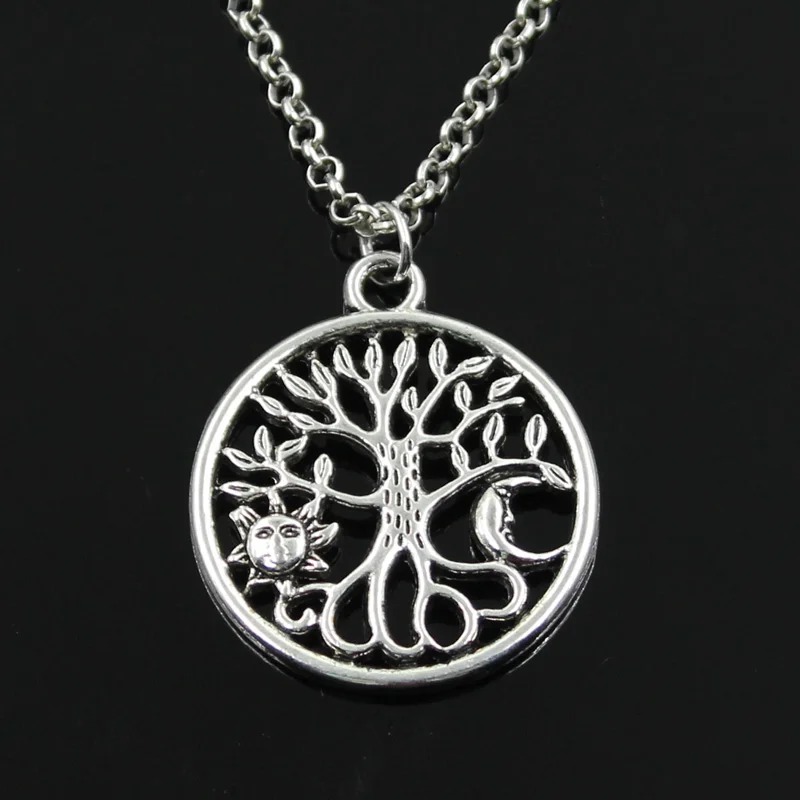 Цепочка с подвеской в виде дерева Солнца и Луны|cross chain|sun moonfashion necklace |