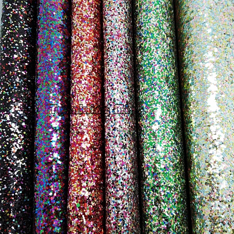 5 YARDS Synthetic Leather Telas Faux Leather Fabric Glitter Leather