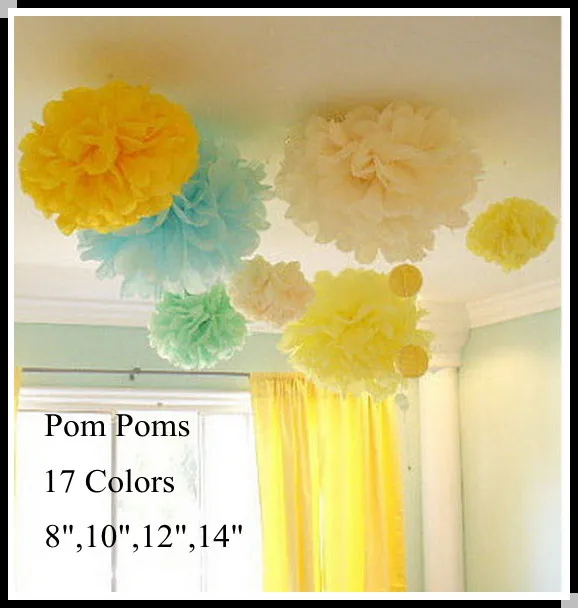 DIY 12 &quot(30 см) декоративные ткани ремесло бумага помпоны Цветочные шары для