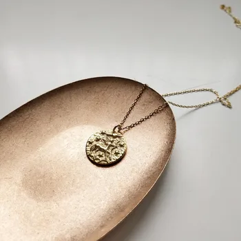 

Authentic 925 Sterling silver baroque sagittarius pendant neckalce gold Coin round constellation necklace jewelry X181