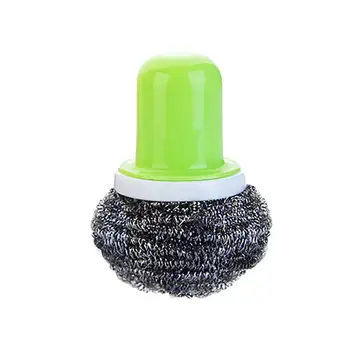 

HOT-Steel Ball Brush Cleaning Brush Strong Decontamination Cleaning Brush Scrubbing Pots Kitchen Cooking Tools