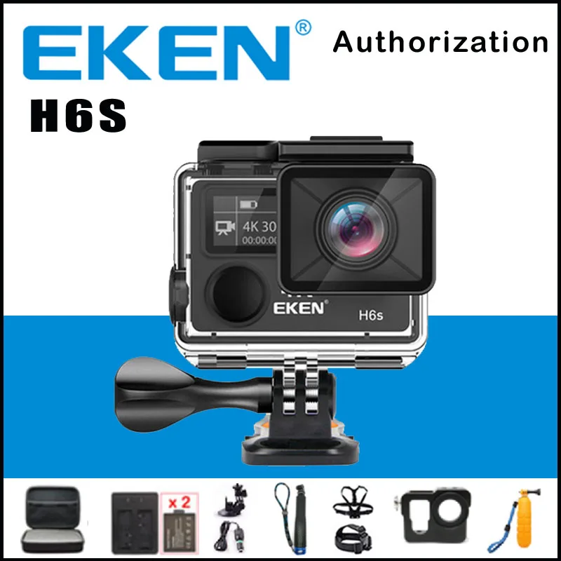Экшн камера EKEN H6S Ambarella A12 Wi Fi 4K 30fps 14 МП стабилизация изображения EIS
